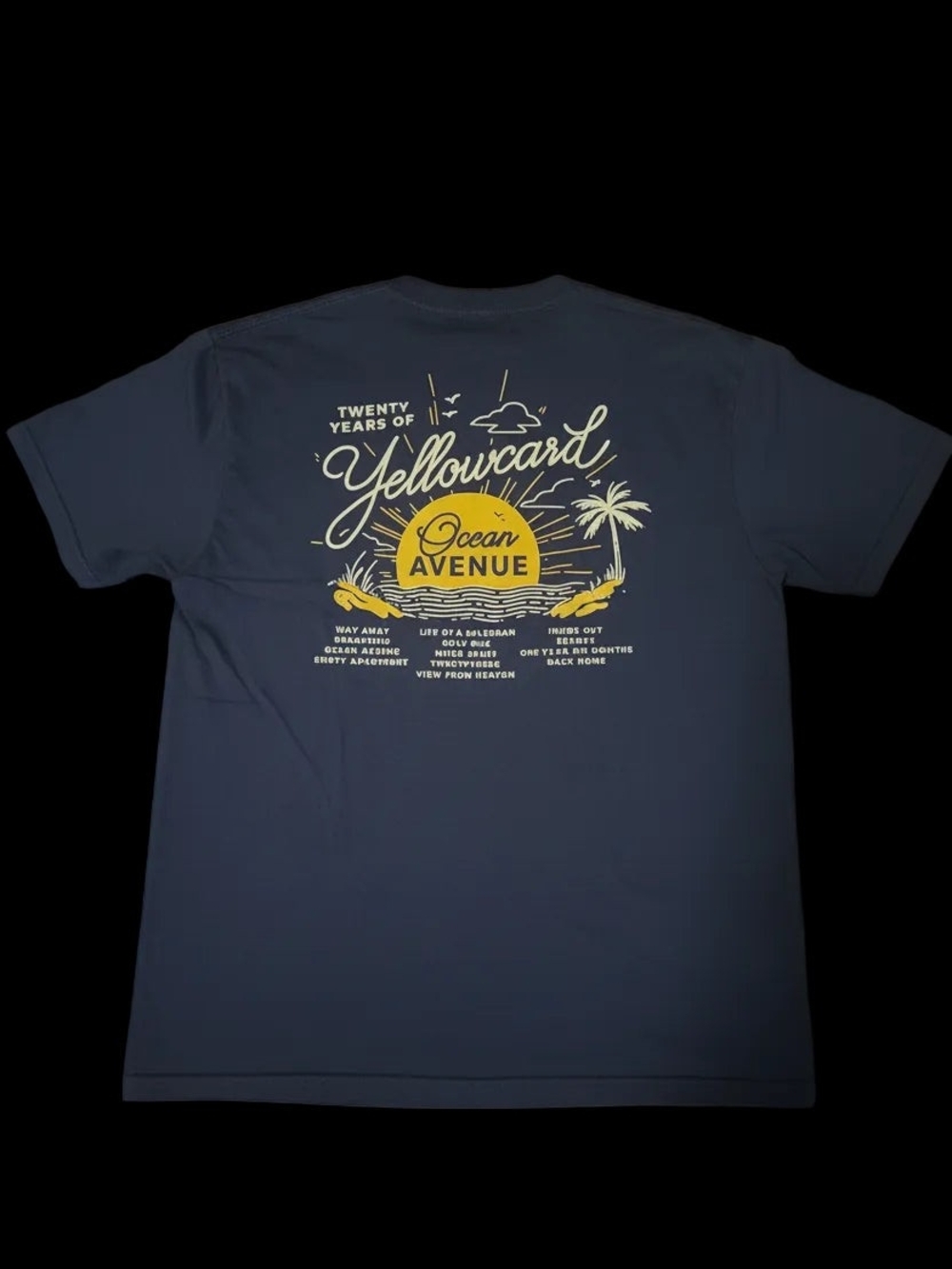 Yellowcard Black Graphic Tee with Yellowcard Ocean Avenue Print